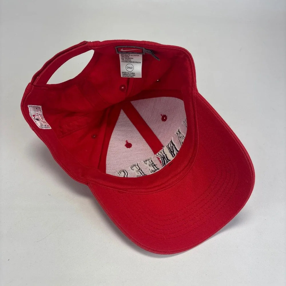 Nike Team Yankees Hat Child Red Embroidered Adjustable Strapback Baseball Cap